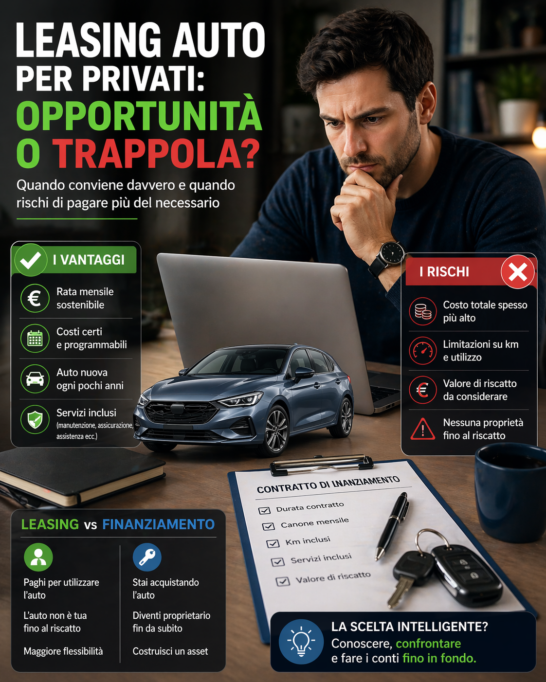 Leasing auto per privati: opportunità o trappola?