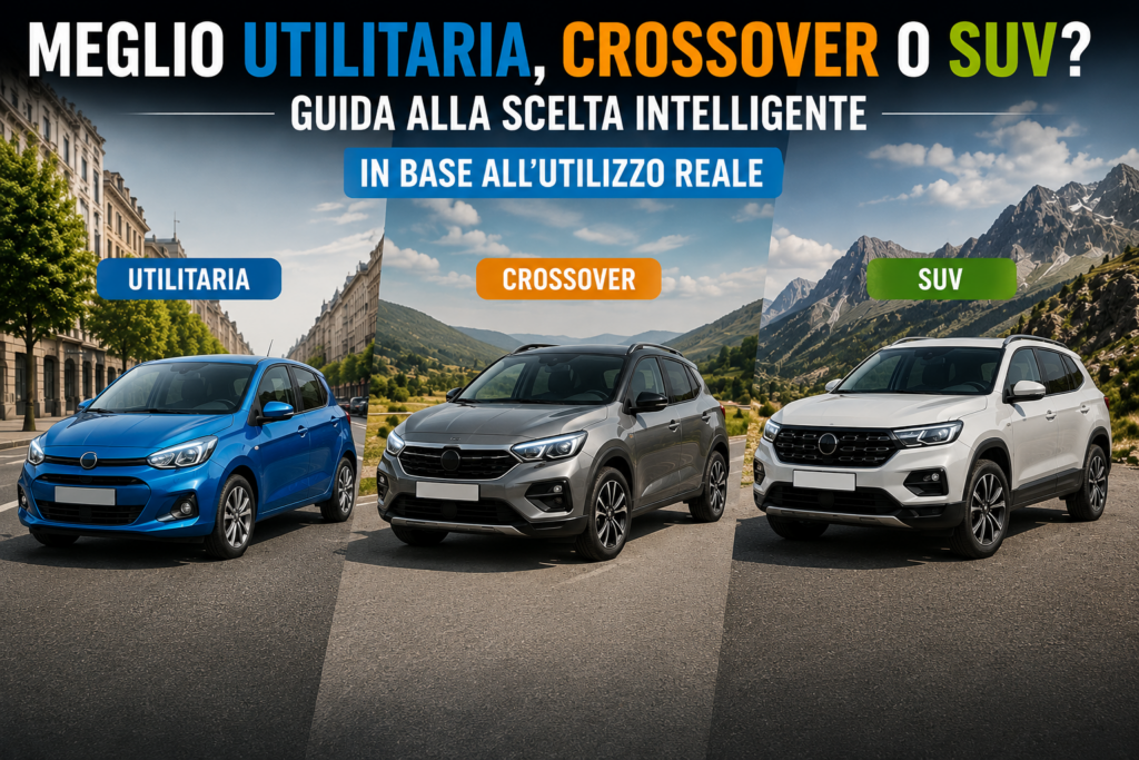 Meglio utilitaria, crossover o SUV?