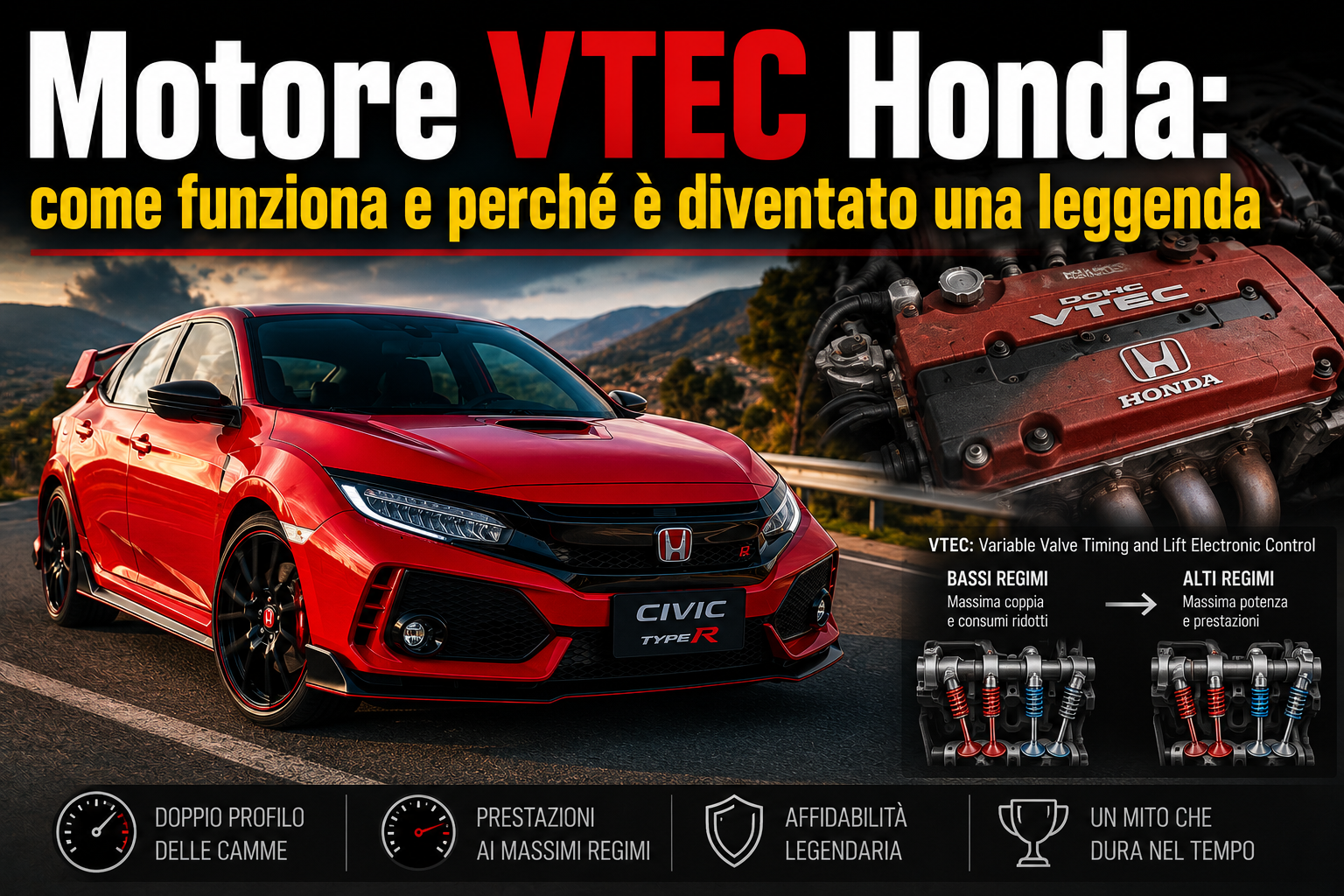 Motore VTEC Honda: come funziona e perché è diventato una leggenda