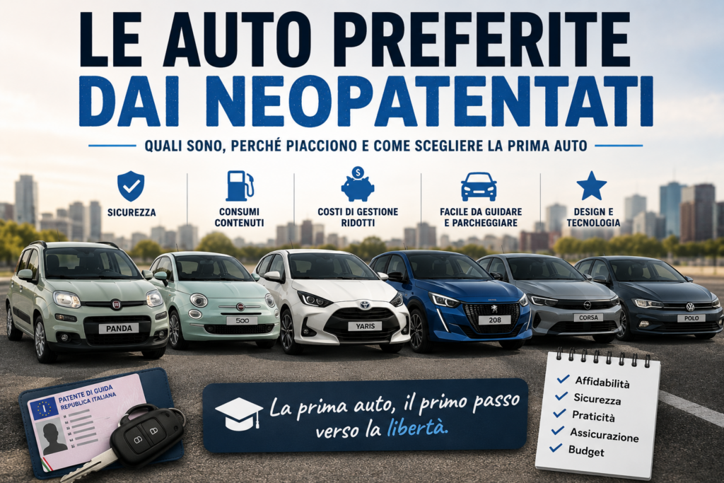 Le auto preferite dai neopatentati