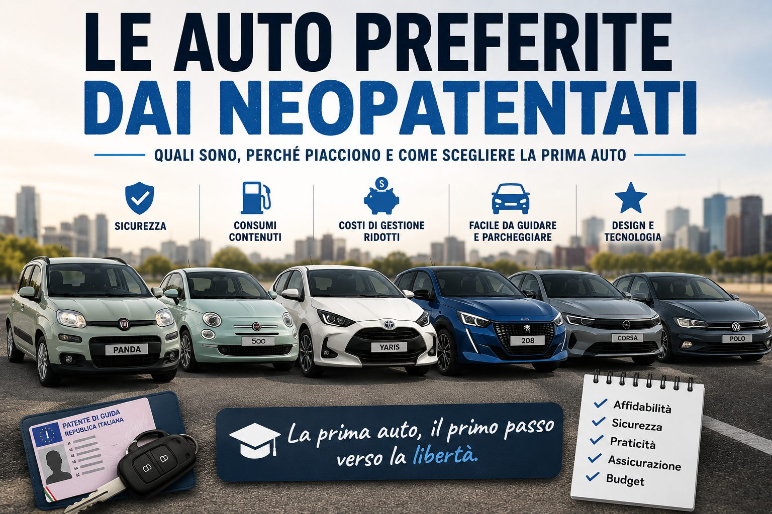 Le auto preferite dai neopatentati