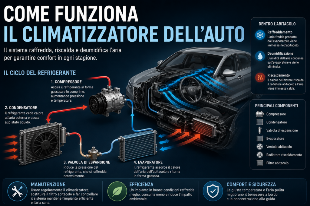 Come funziona il climatizzatore dell'auto?